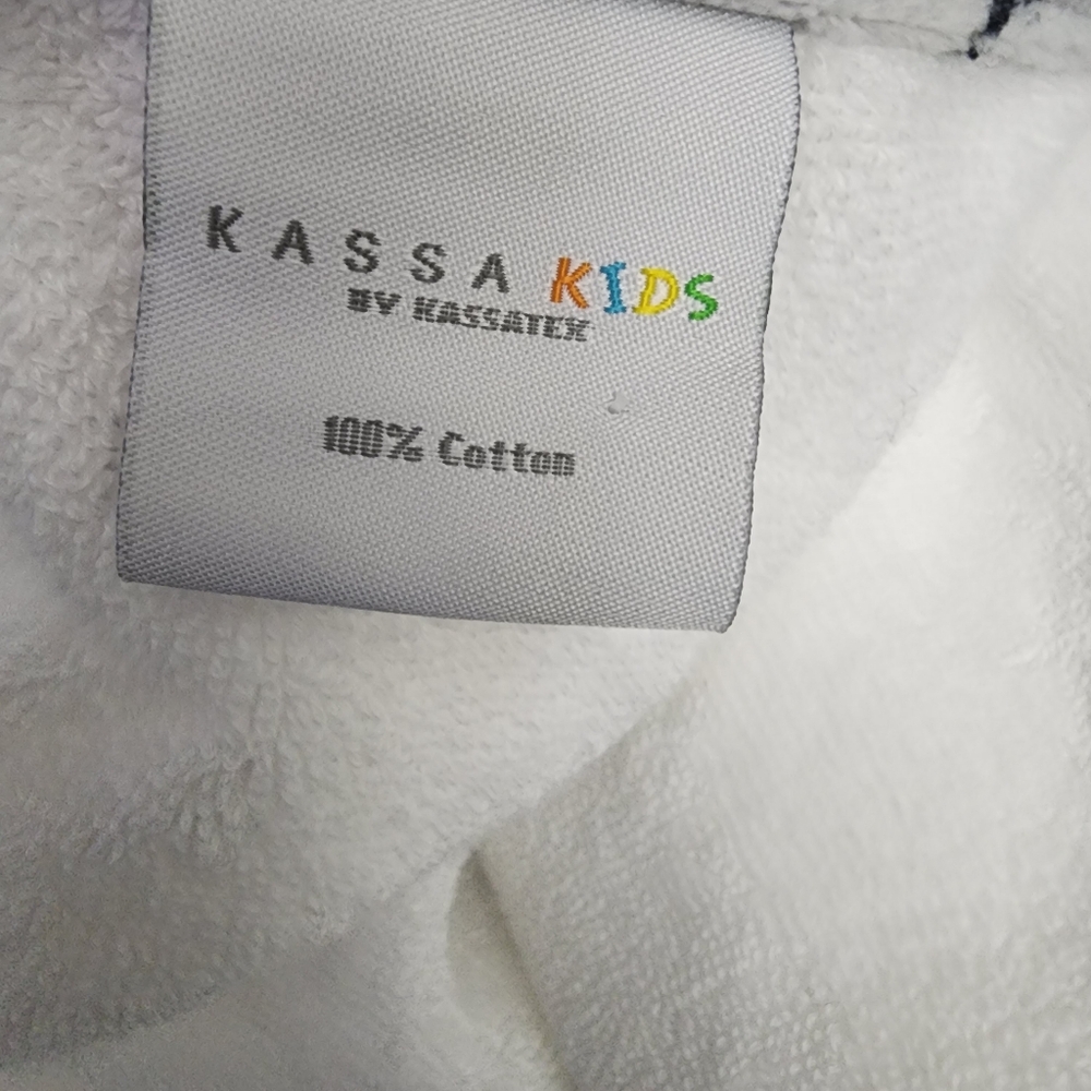 Kassatex Kassa Kids S/ 2 Bath Elephant Towels Gray Pink White OEKO-TEX - Picture 2 of 4